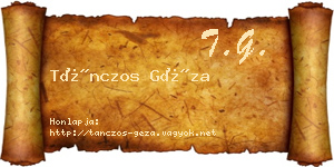 Tánczos Géza névjegykártya