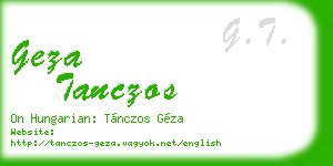 geza tanczos business card